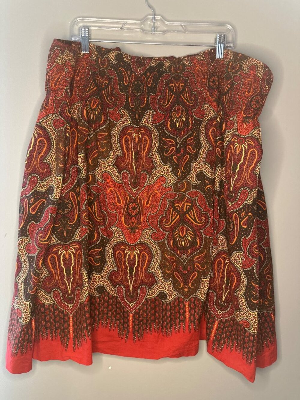 Charter Club Woman size 24W paisley print 100% cotton skirt boho festival comfy